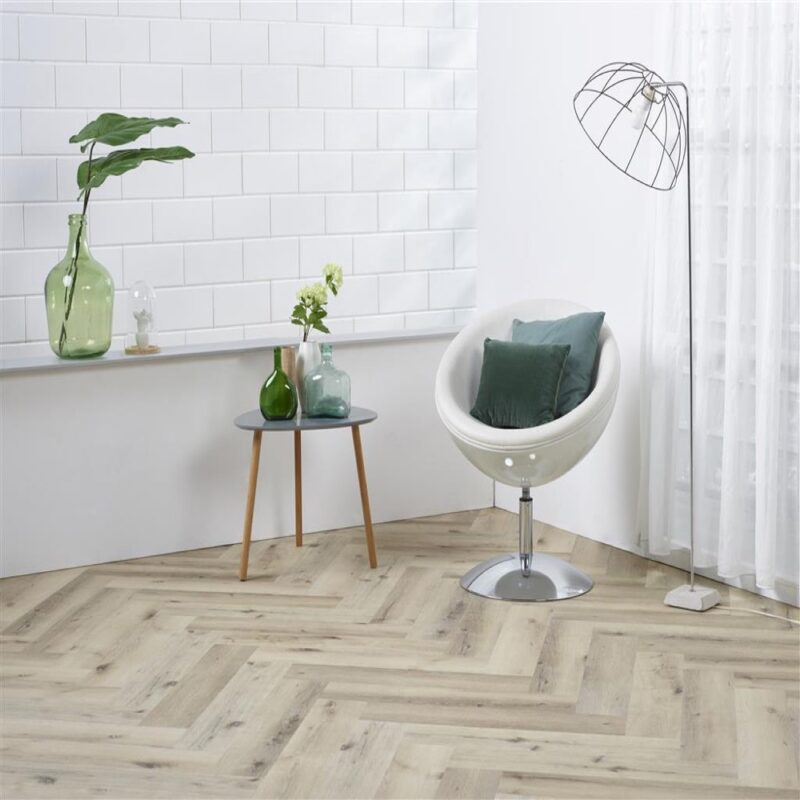 Floorlife PVC dryback - YUP Herringbone Light Oak | Prima Vloeren | Yup herringbone light oak foto 2